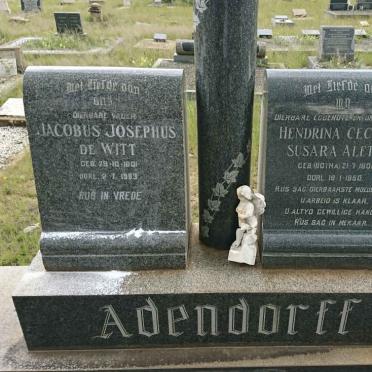 ADENDORFF Jacobus Josephus de Witt  1901-1983 &amp; Hendrina Cecilia Susara Aletta BOTHA 1906-1950