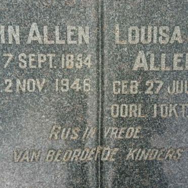 ALLEN John 1854-1946 &amp; Louisa S.M. 1856-1940