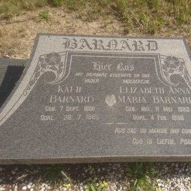 BARNARD Kalie 1886-1965 &amp; Elizabeth Anna Maria NEL 1883-1956