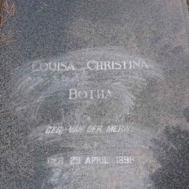 BOTHA Louisa Christina nee VAN DER MERWE 1898-1970