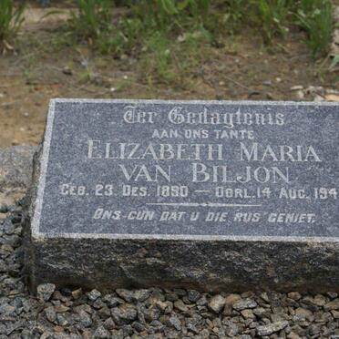 BILJON Elizabeth Maria, van 1890-1944