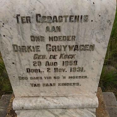CRUYWAGEN Dirkie nee DE KOCK 1859-1931