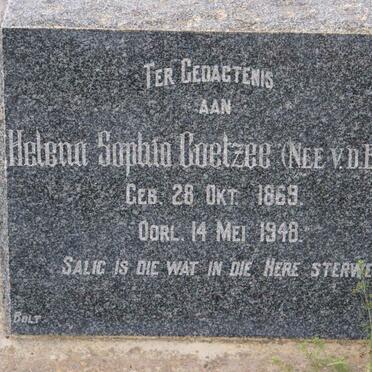 COETZEE Helena Sophia nee v.d. BERG 1869-1948