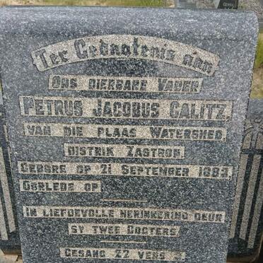 CALITZ Petrus Jacobus 1883- &amp; Fanny Elizabeth Catharina Jacoba VAN DYK 1901-1948 