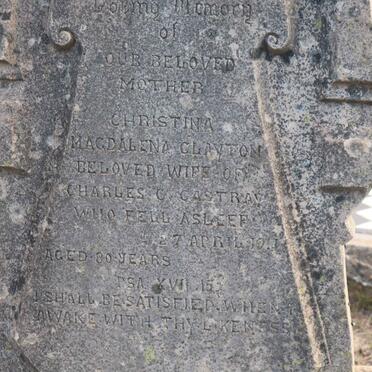 CASTRAY Christina Magdalena nee CLAYTON -1911