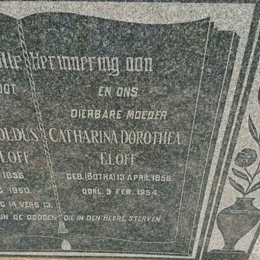 ELOFF Philippus Arnoldus Myburgh  1855-1950 &amp; Catharina Dorothea BOTHA 1856-1954