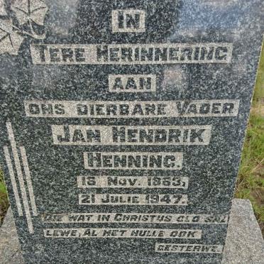 HENNING Jan Hendrik 1863-1947