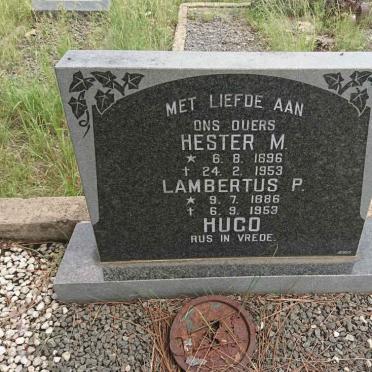 HUGO Lambertus P. 1886-1953 &amp; Hester M. 1896-1953