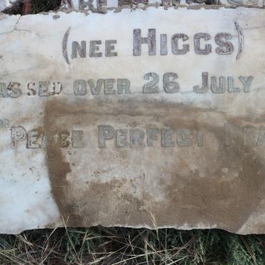 HIGGS Harry Neville 1849-1921 &amp; Maria M. 19?3 :: WELSFORD Elizabeth nee HIGGS -1921