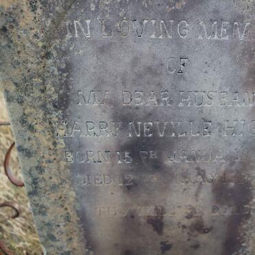 HIGGS Harry Neville 1849-1928 &amp; Maria M. 19?3 :: WELSFORD Elizabeth nee HIGGS -1921