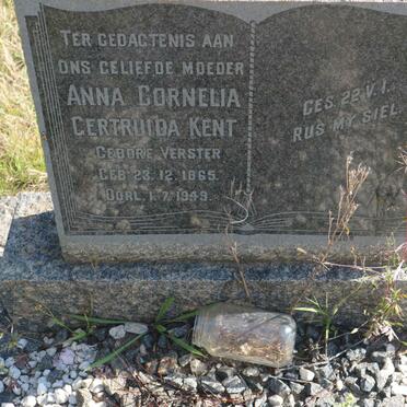 KENT Anna Cornelia Gertruida nee VERSTER 1865-1949