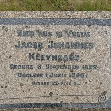 KLEYNHANS Jacob Johannes 1882-1948