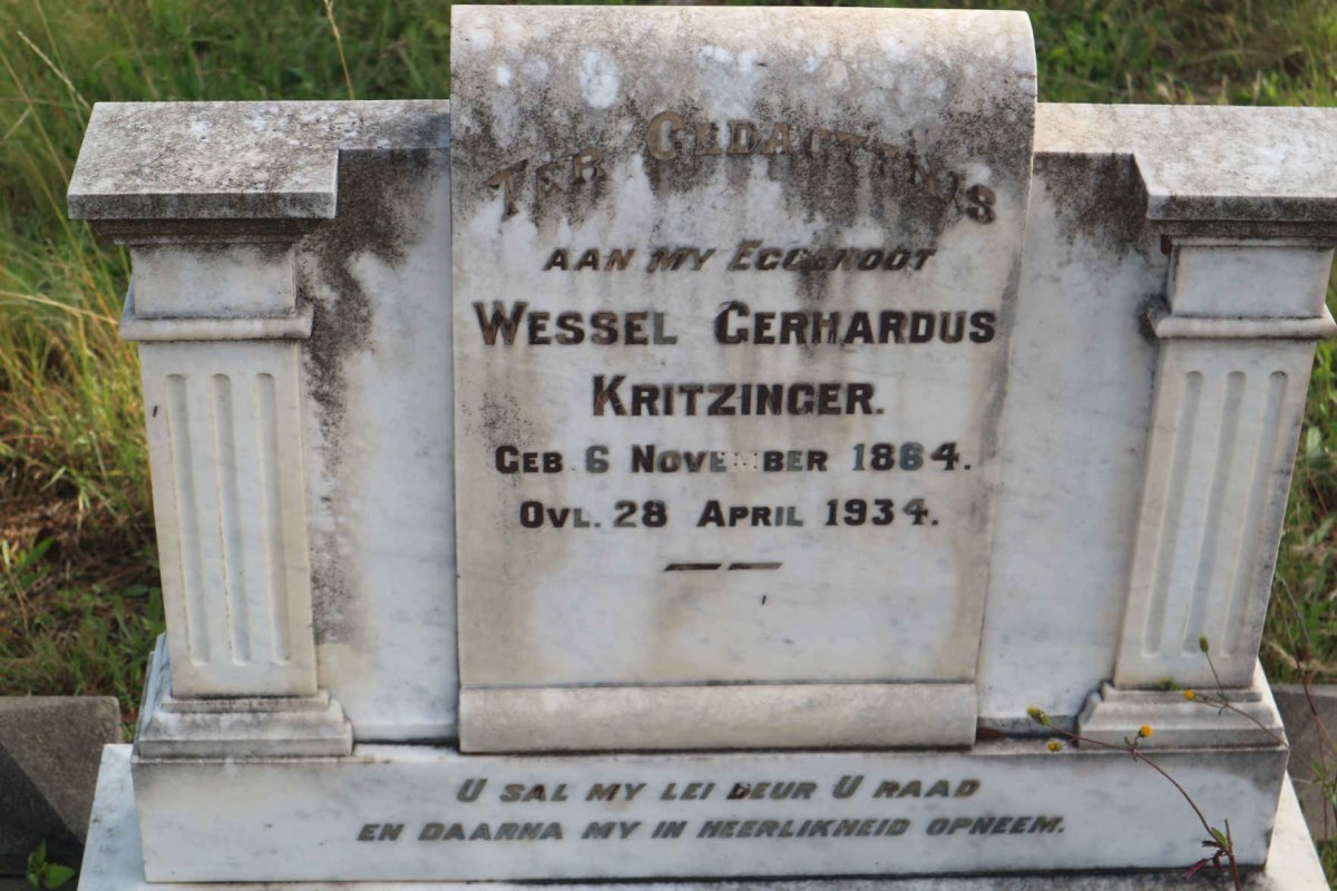 KRITZINGER Wessel Gerhardus 1864-1934