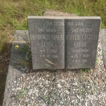 LUBBE Theodorus Ernest 1882-1918 &amp; Hester Cecelia SCHOEMAN 1878-1918