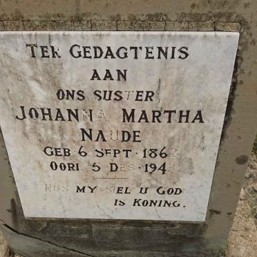 NAUDE Johanna Martha 1862-1943
