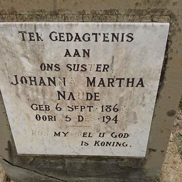 NAUDE Johanna Martha 1862-1943