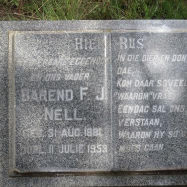NELL Barend F.J. 1881-1953