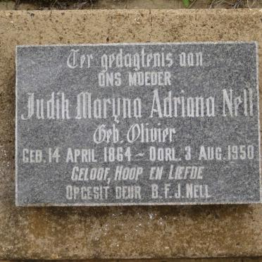 NELL Judik Maryna Adriana nee OLIVIER 1864-1950