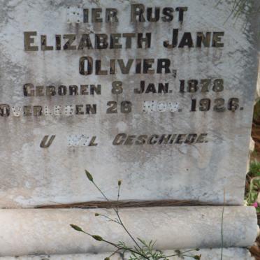 OLIVIER Elizabeth Jane 1878-1926