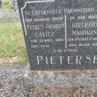 PIETERSE Petrus Jacobus Calitz 1880-1966 &amp; Gertruida Magdalena PELSER 1877-1957