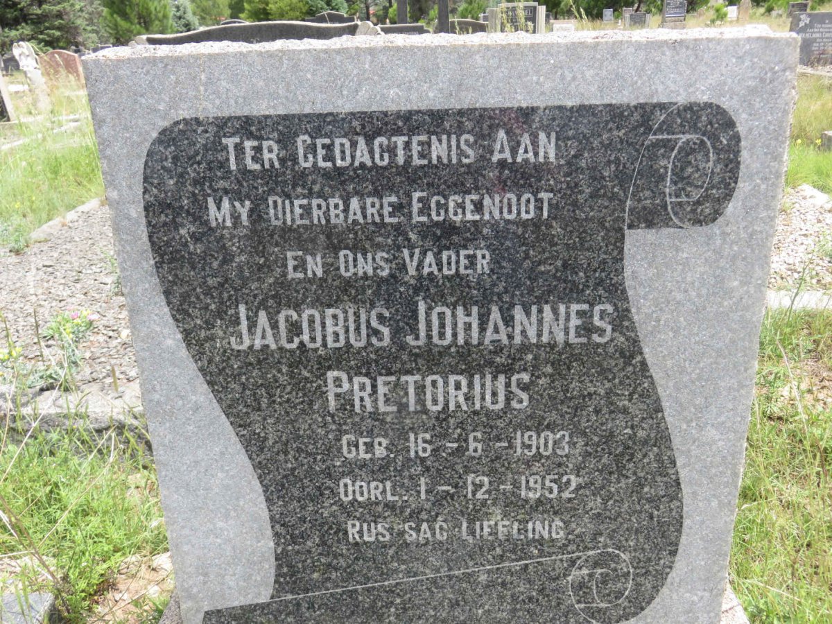 PRETORIUS Jacobus Johannes 1903-1952