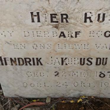 PLESSIS Hendrik Jakobus, du 1871-1937
