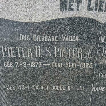 PIETERSE Pieter H.S. 1877-1965 &amp; Johanna C.A. STAPELBERG 1878-1951