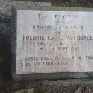 RONGE Fredrik Carel, van 1858-1941