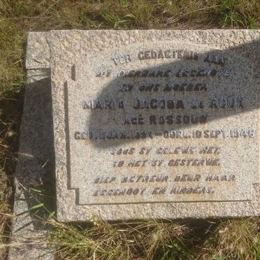 ROUX Maria Jacoba, le nee ROSSOUW 1894-1946