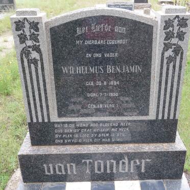 TONDER Wilhelmus Benjamin, van 1894-1950