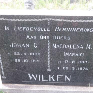 WILKEN Johan G. 1893-1971 &amp; Magdalena M.E. MARAIS 1905-1975