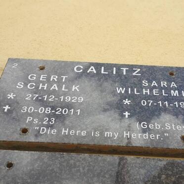 CALITZ Gert Schalk 1929-2011 &amp; Sara Wilhelmina STEYN 1934-