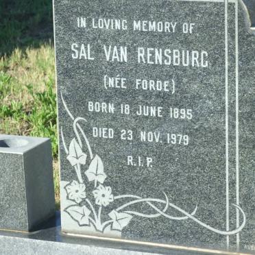 RENSBURG Sal, van nee FORDE 1895-1979