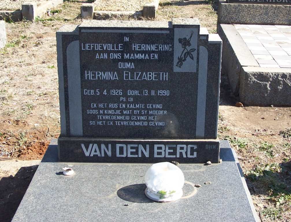 BERG Hermina Elizabeth, van den 1926-1990