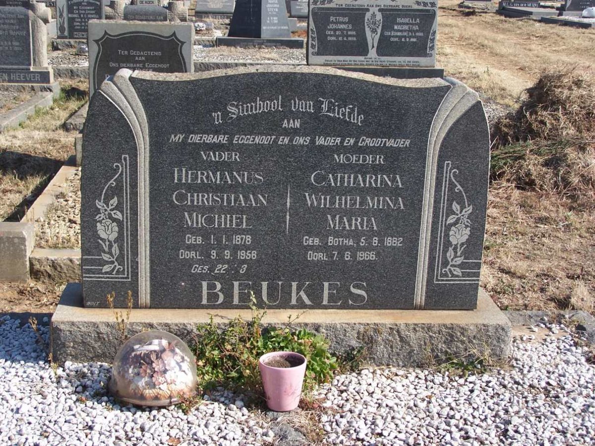 BEUKES Hermanus Christiaan Michiel 1878-1958 &amp; Catharina Wilhelmina Maria BOTHA 1882-1966