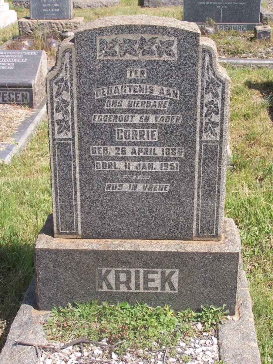 KRIEK Corrie 1886-1951