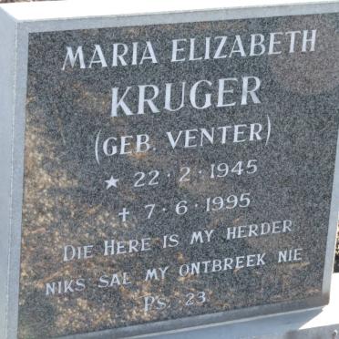 KRUGER Maria Elizabeth nee VENTER 1945-1995