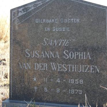 WESTHUIZEN Susanna Sophia, van der 1959-1973 