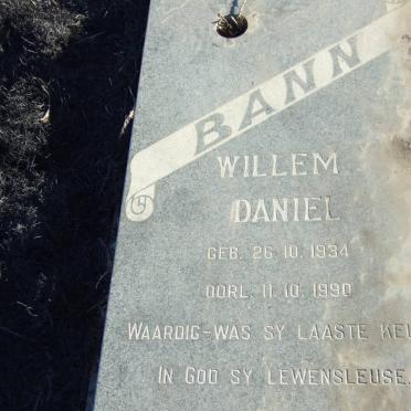 BANN Willem Daniel 1934-1990