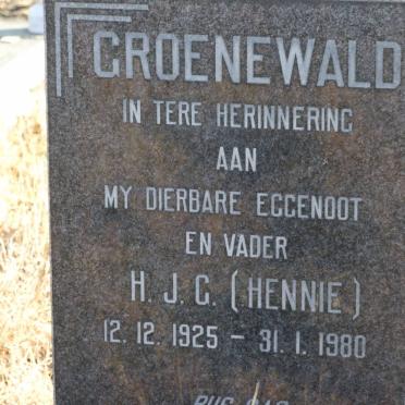 GROENEWALD H.J.G. 1925-1980