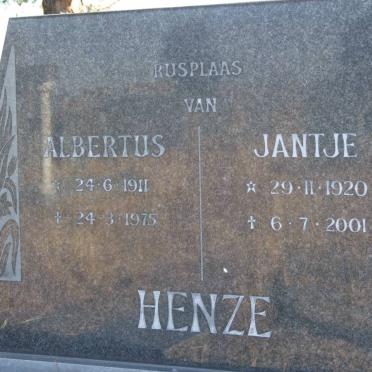 HENZE Albertus 1911-1975 &amp; Jantje 1920-2001