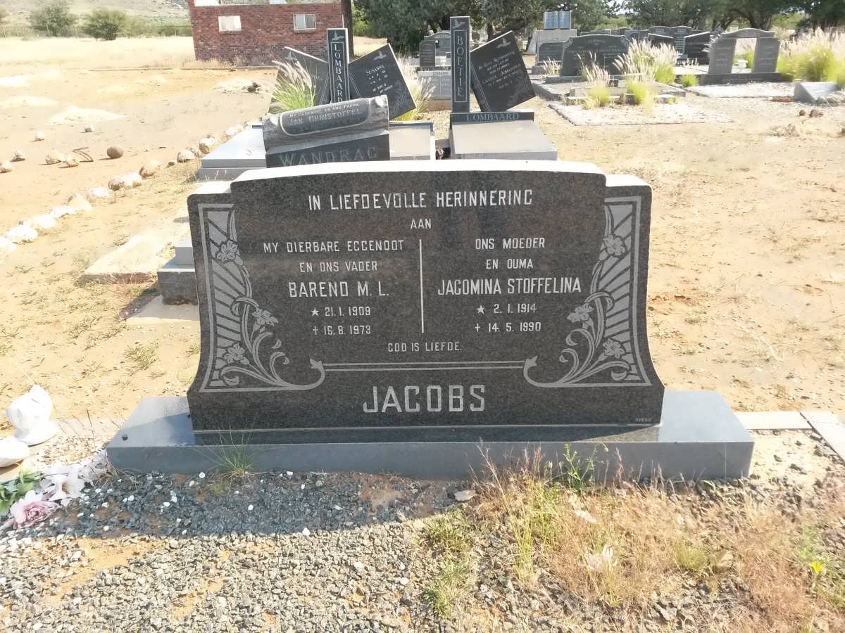 JACOBS Barend M.L. 1909-1973 &amp; Jacomina Stoffelina 1914-1990