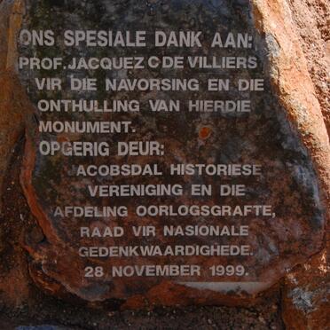 10.  Special thanks to Prof Jacquez C. de Villiers