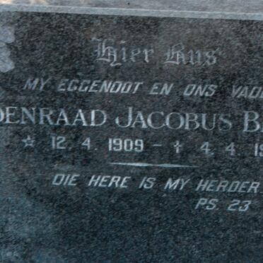 BEKKER Coenraad Jacobus 1909-1976