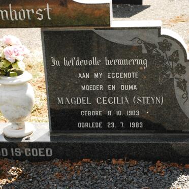 BADENHORST Adriaan 1901-1987 &amp; Magdel Cecilia STEYN 1903-1983