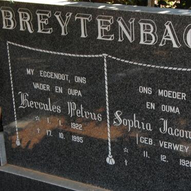 BREYTENBACH Hercules Petrus 1922-1995 &amp; Sophia Jacomina VERWEY 1928-