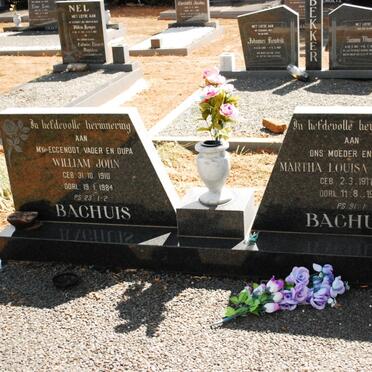 BACHUIS William John 1910-1984 &amp; Martha Louisa Johanna 1911-1992