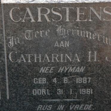CARSTENS Catharina H.J. nee HYMAN 1887-1961