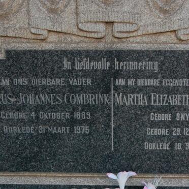 COMBRINK Petrus Johannes 1889-1975 &amp; Martha Elizabeth SNYMAN 1886-1953