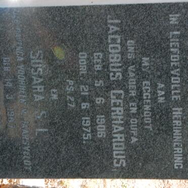 ELS Jacobus Gerhardus 1906-1975 &amp; Susara S.L VAN JAARSVELDT nee HAVENGA 1907-1989